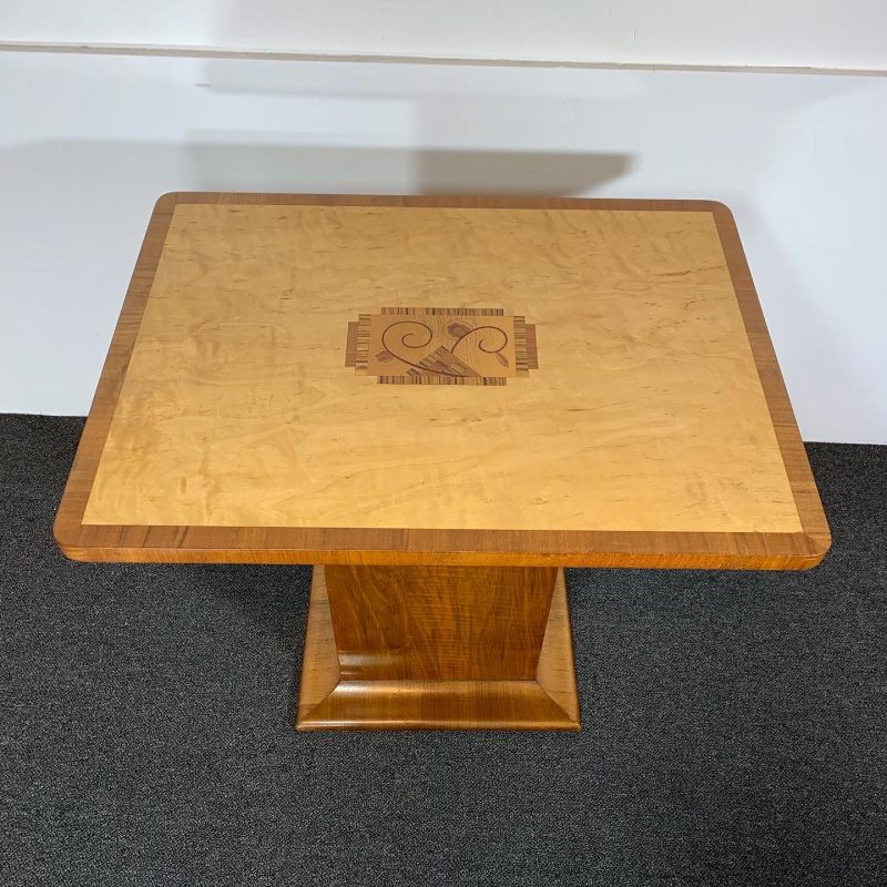 SOLD – Art Deco Side Table with a Central Marquetry Panel