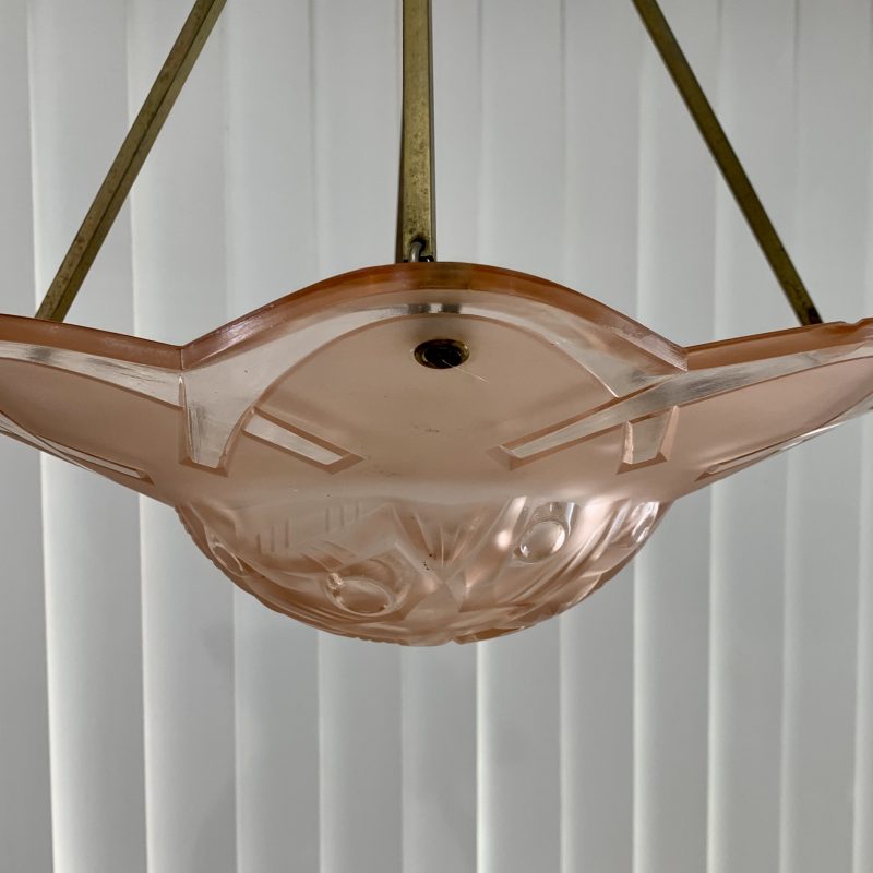 SOLD – French Art Deco Pendant Ceiling Light by Degue