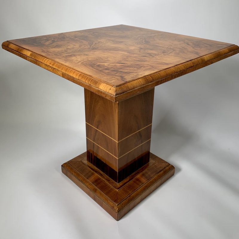 Art Deco Square Walnut Table