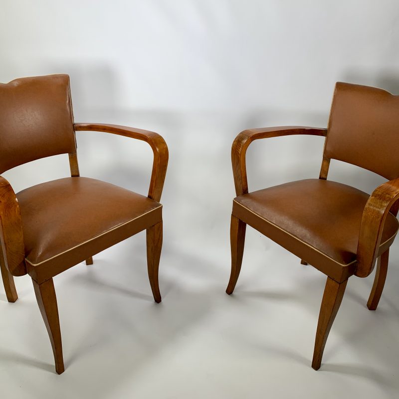 French Pair of Art Deco Bridge Chairs by Oxedou
