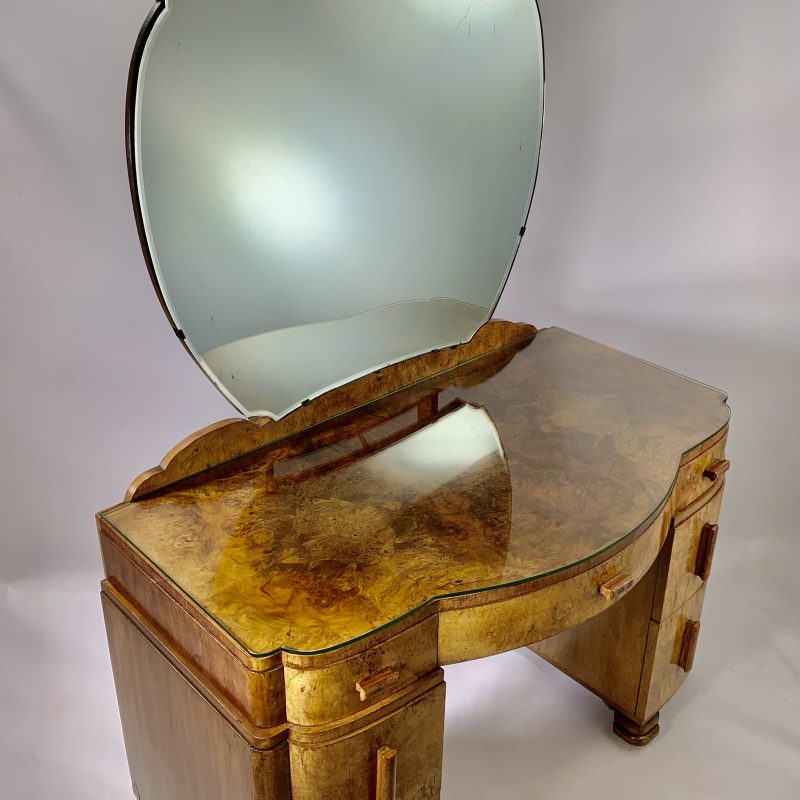 Art Deco Figured Walnut Dressing Table