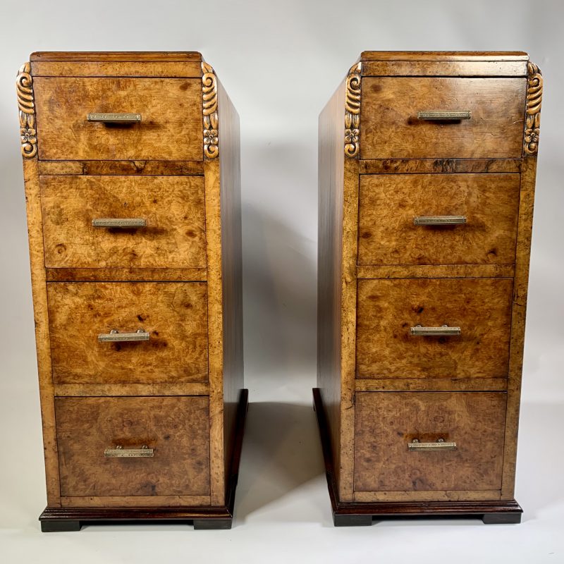 Art Deco Pair of Bedside Cabinets