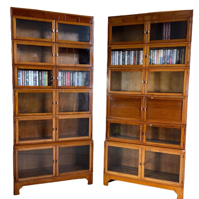 A Pair of Art Deco Walnut Bookcases