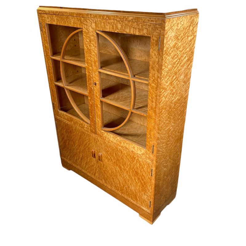 Art Deco Bookcase/Cabinet in Birdeye Maple