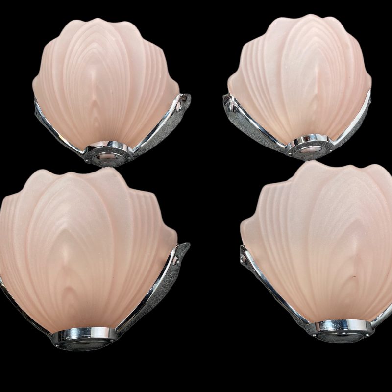 Four Matching Art Deco Wall Lights
