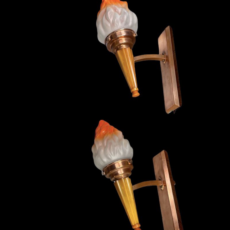 A Pair of Art Deco Torchiere Wall Lights