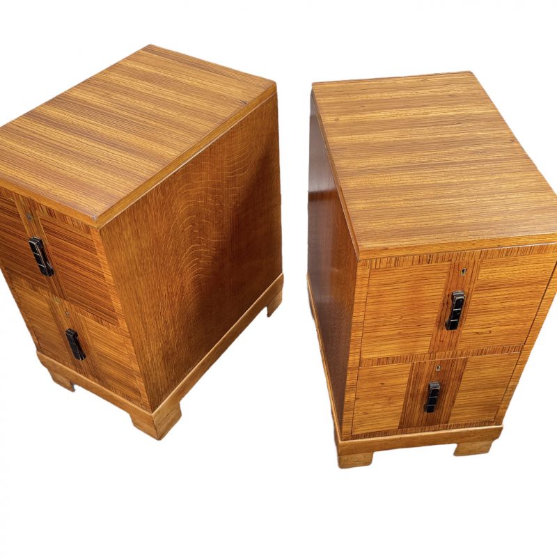 A Pair of quality Art Deco Bedside Cabinets