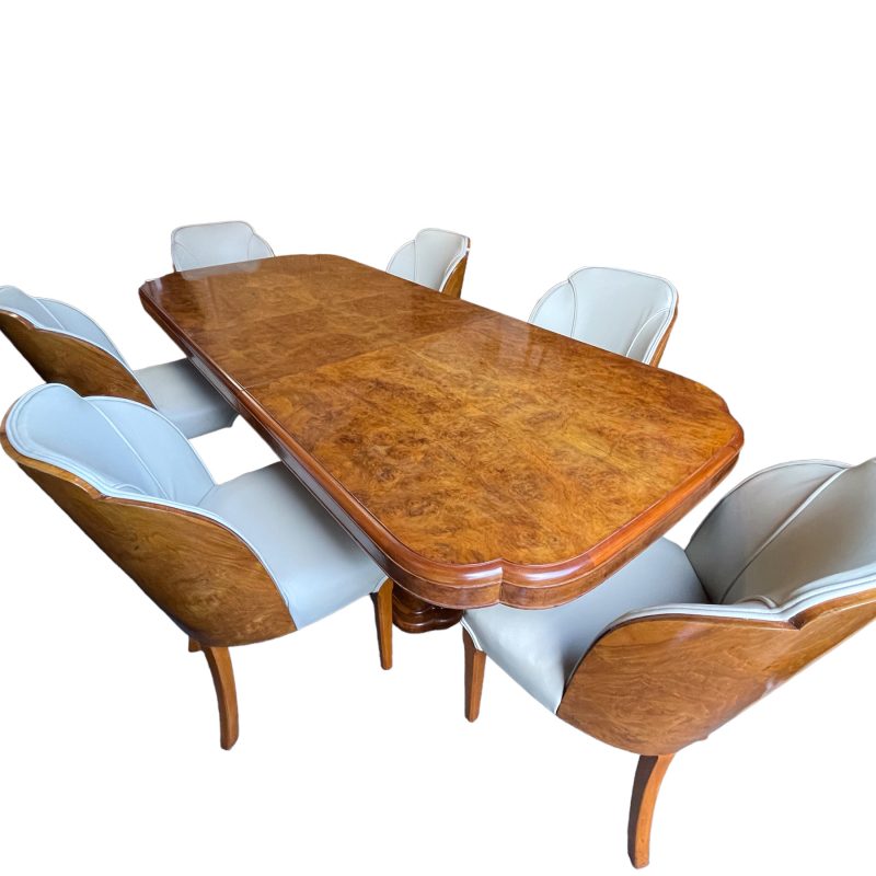 Art Deco Table and Six Chairs by Harry & Lou Epstein