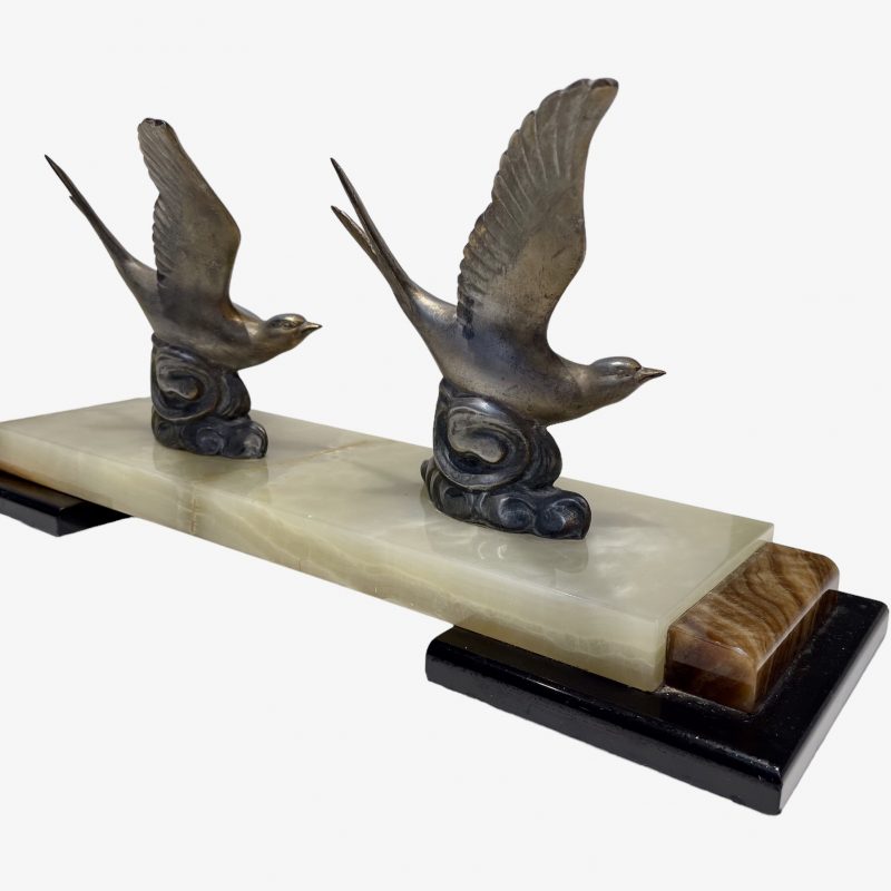 Art Deco Sculpture of Swallows