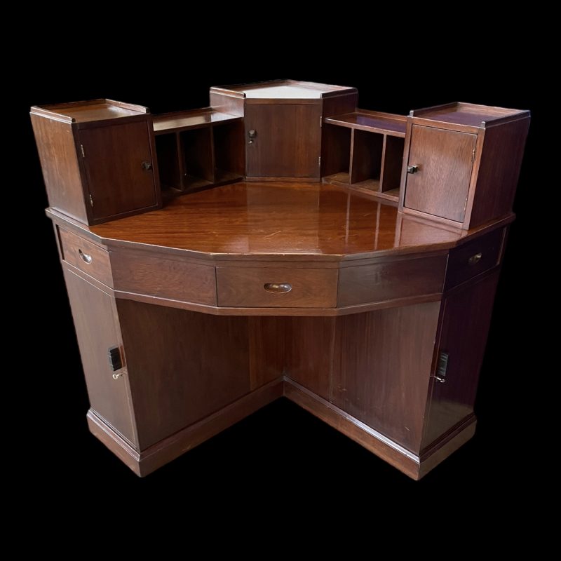 Art Deco Mahogany Corner Desk