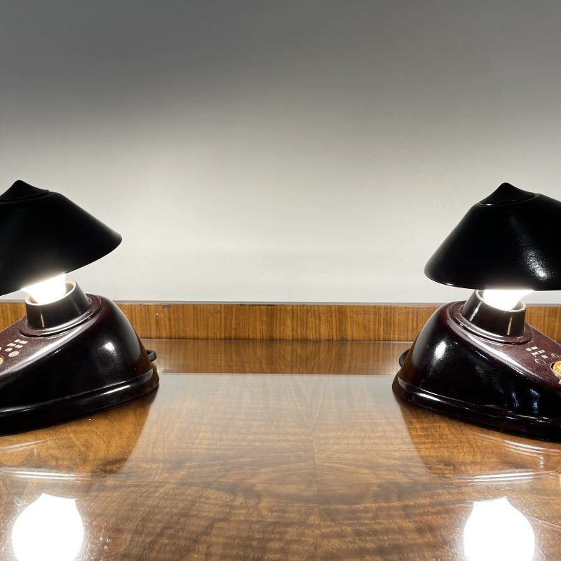 SOLD – A Pair of 1935 Czech Bakelite Desk or Wall Lamps