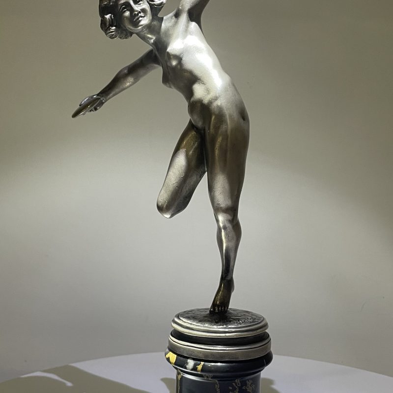 Art Deco Silvered Bronze Sculpture by Claire Colinet