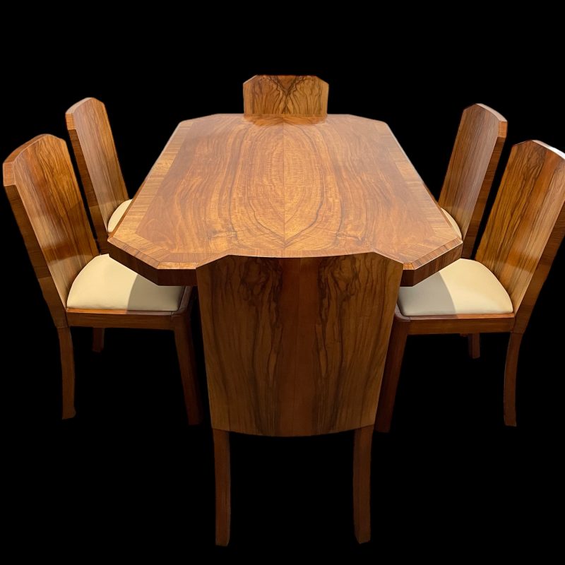 Art Deco Table and Six Chairs