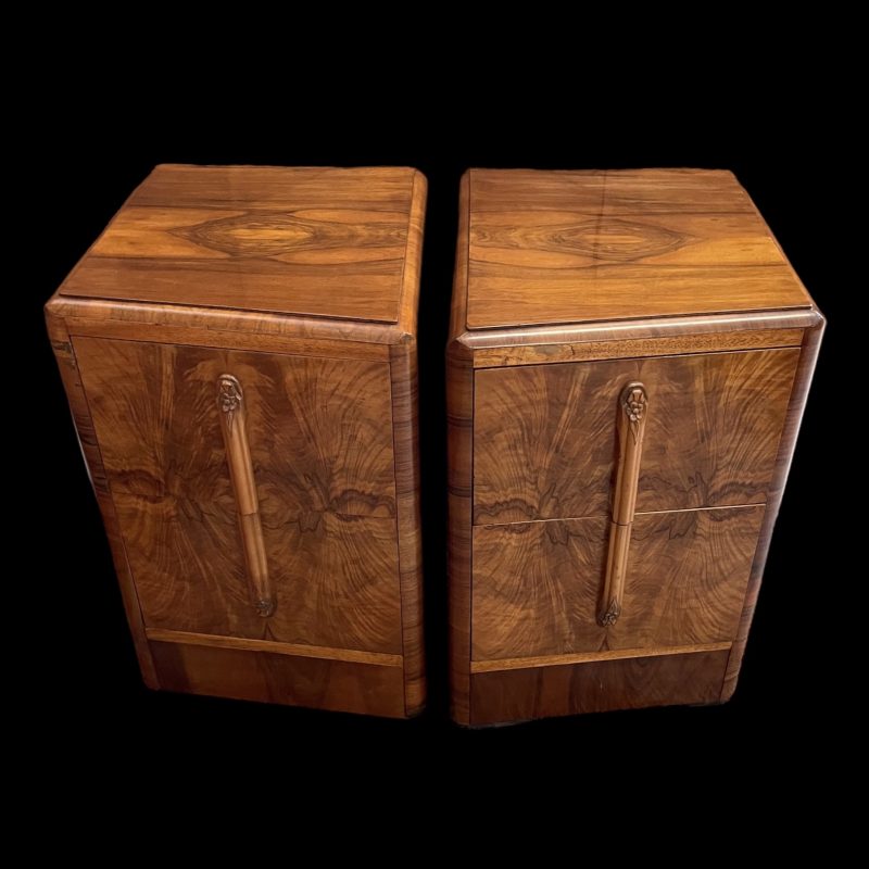Fine Pair of Art Deco Bedside Tables