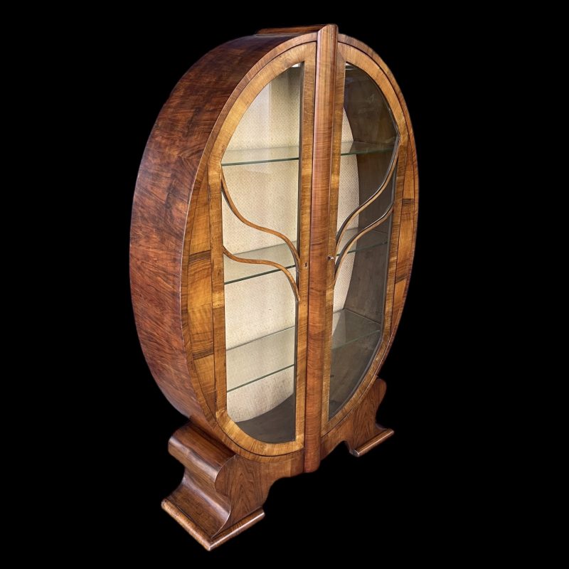 Art Deco Oval Display Cabinet