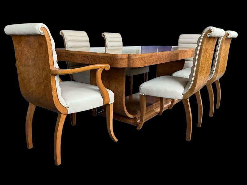 Art Deco Dining Table And Six Chairs By Harry And Lou Epstein