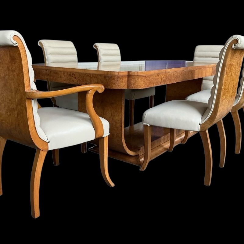 Art Deco Dining Table And Six Chairs By Harry And Lou Epstein