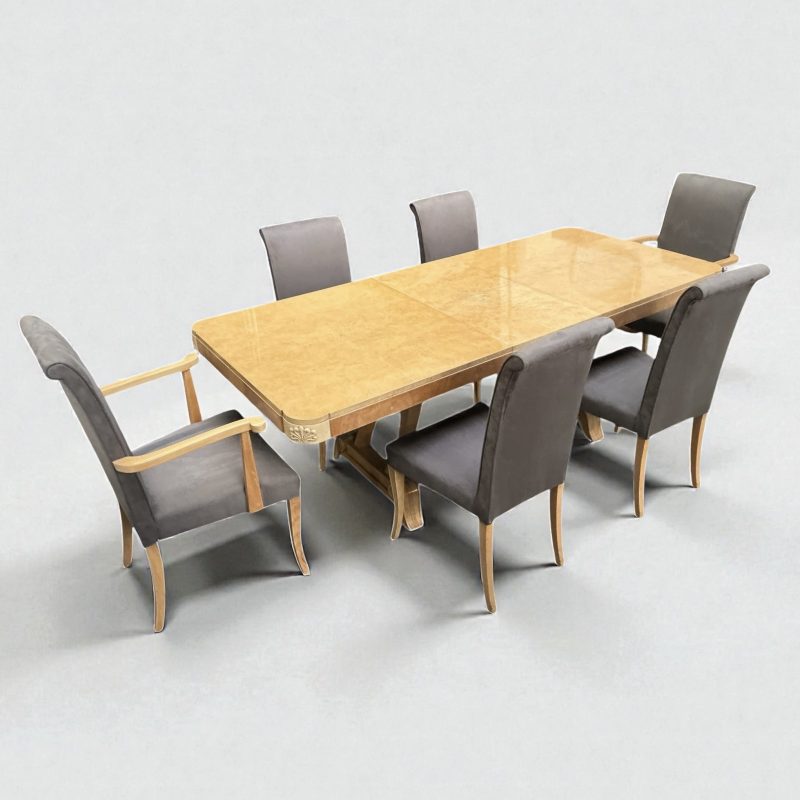 A Fine Art Deco Dining Table And Six Chairs By Hille
