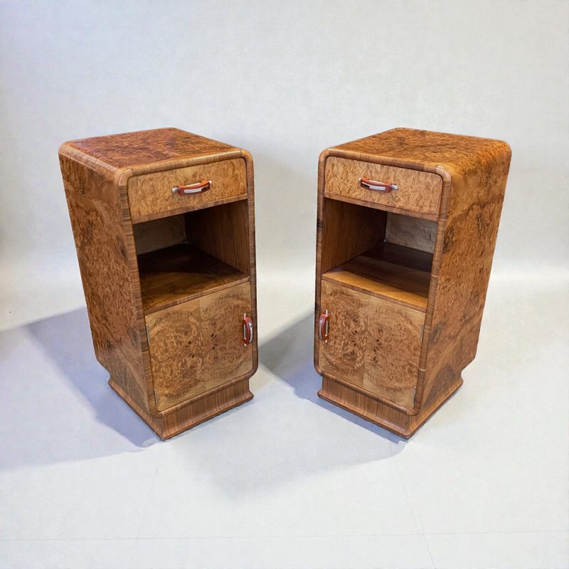 Pair Of Art Deco Bedside Tables