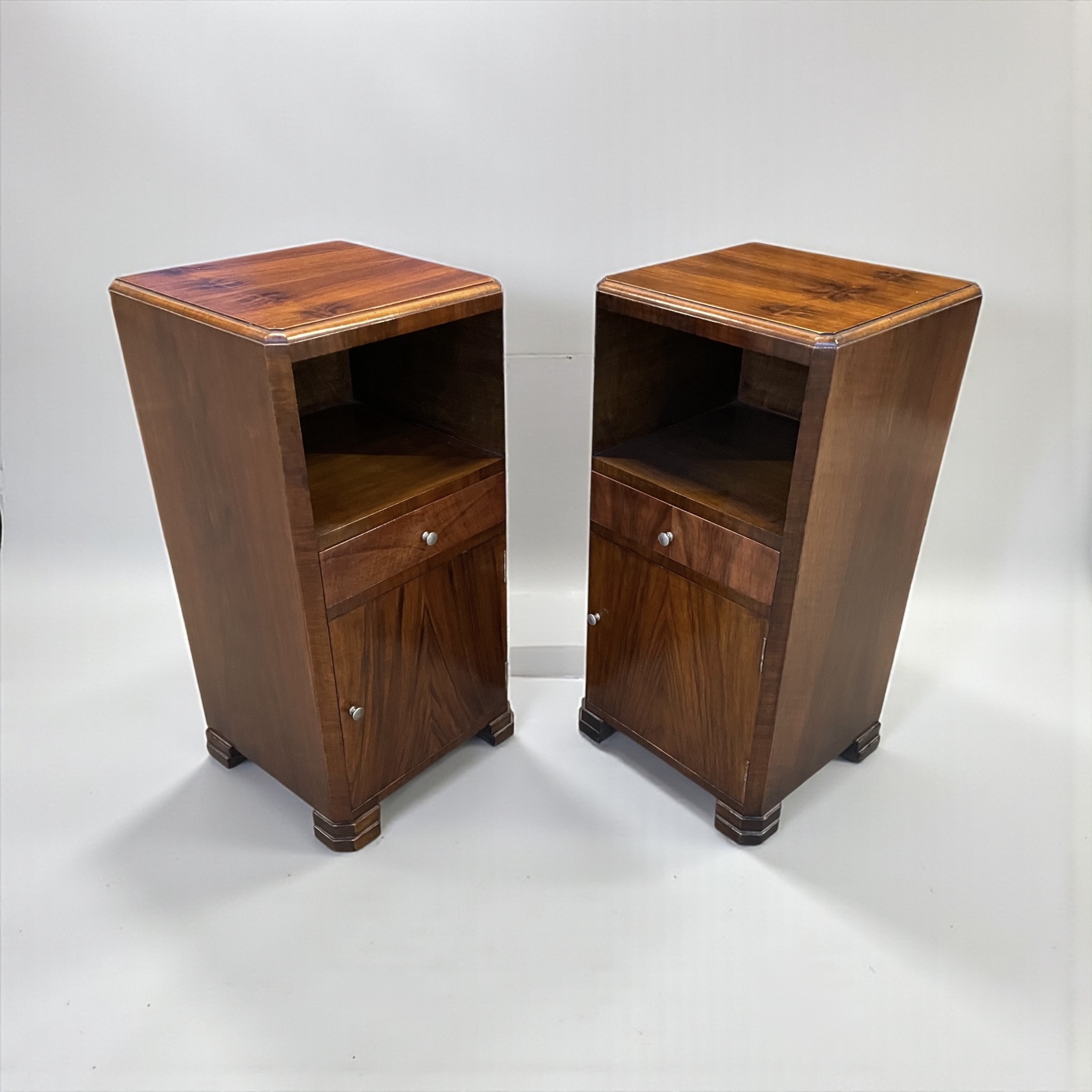A Pair of Art Deco Bedside Tables