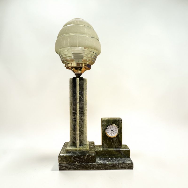 Art Deco Lamp And Clock