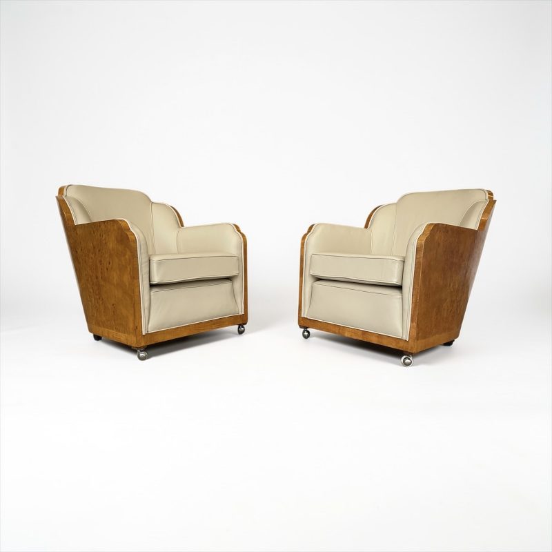 A Fine Pair Of Art Deco Lounge Chairs By Harry And Lou Epstein