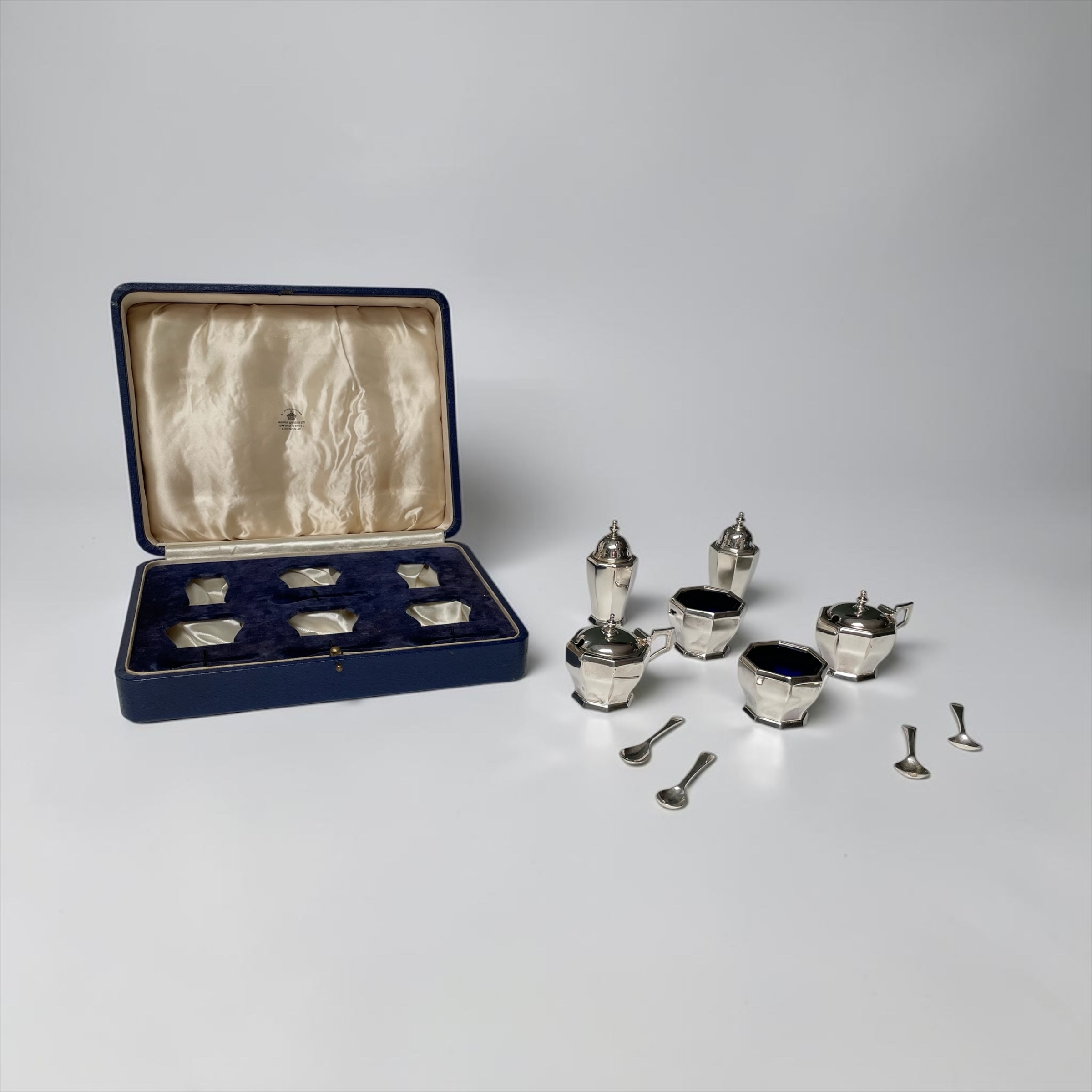 Art Deco George VI Condiment Set, Made By William Neale