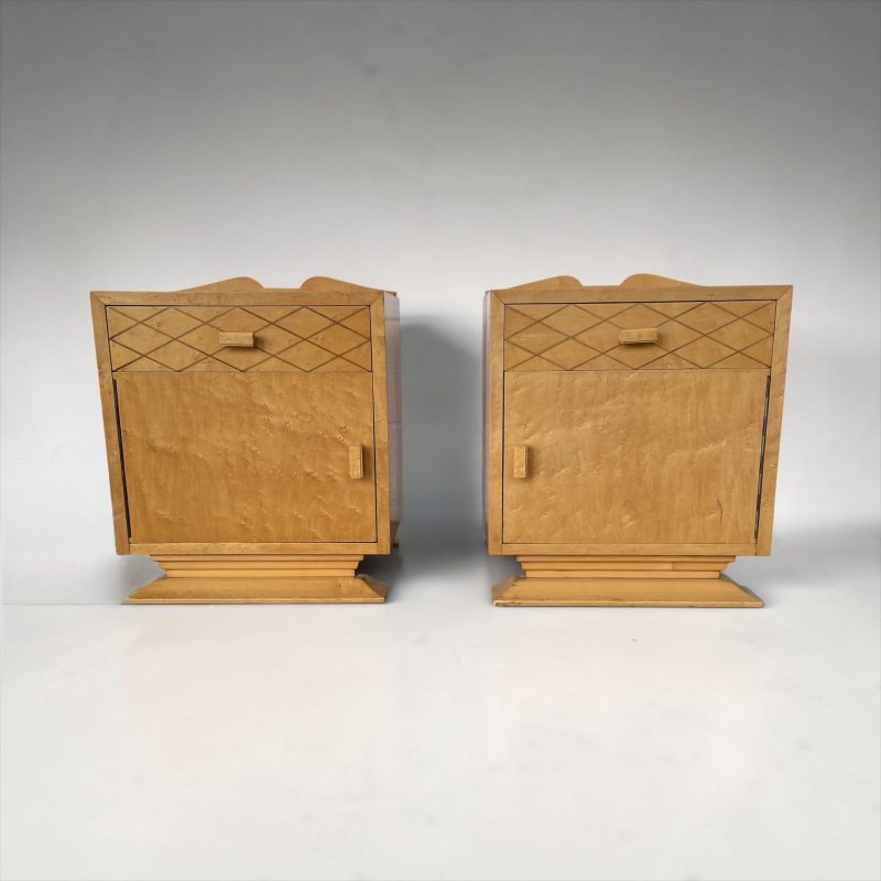 A Pair Of Art Deco Scandinavian Bedside Tables