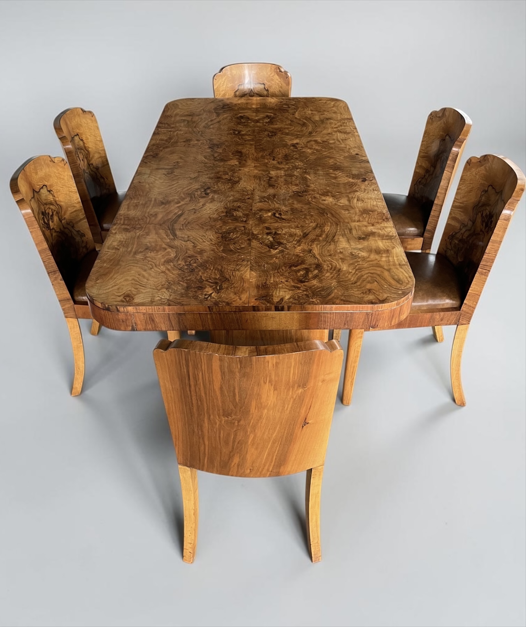 Art Deco Dining Table and Six Chairs