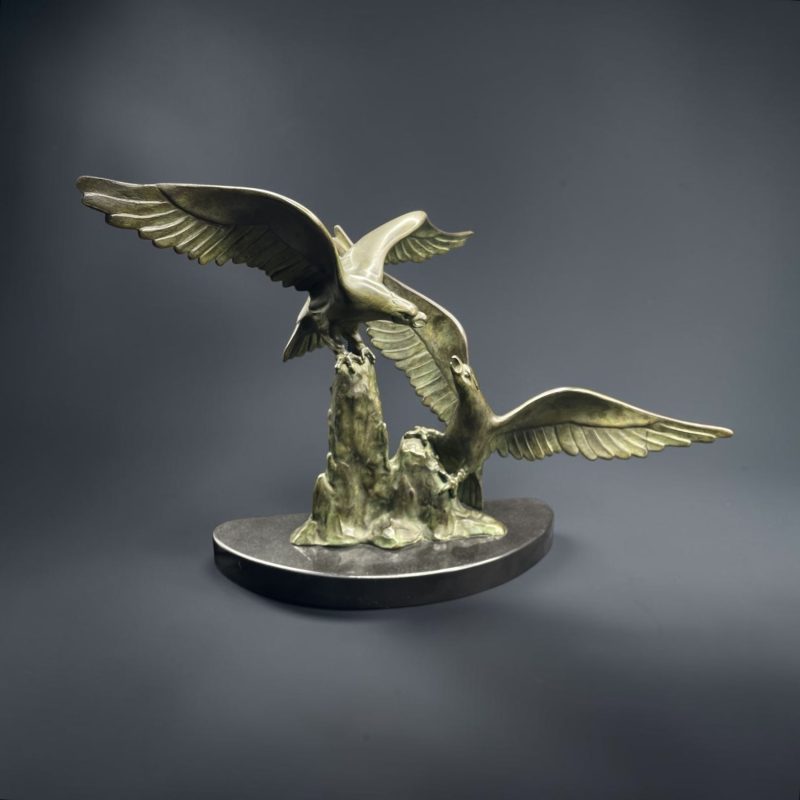 Art Deco Large Bronze Sculpture by Badini